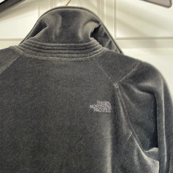 The North Face Polartec Osito Lux Velour Zip Up Jacket Womens Size Medium Gray